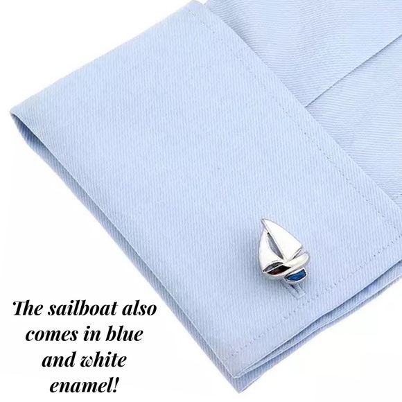 Elegant Silver Sailboat Cufflinks - Picture 3 of 15